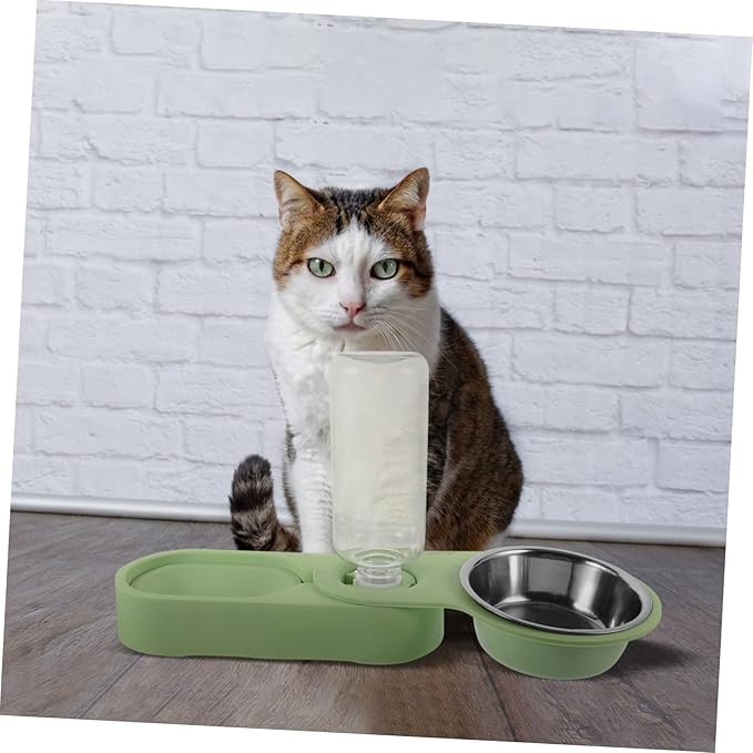 Pet Feeder Detachable Bowls Dual Bowl Cats and Dogs Easy to Feeding Station Automatic Water Dispenser Space-Saving Design