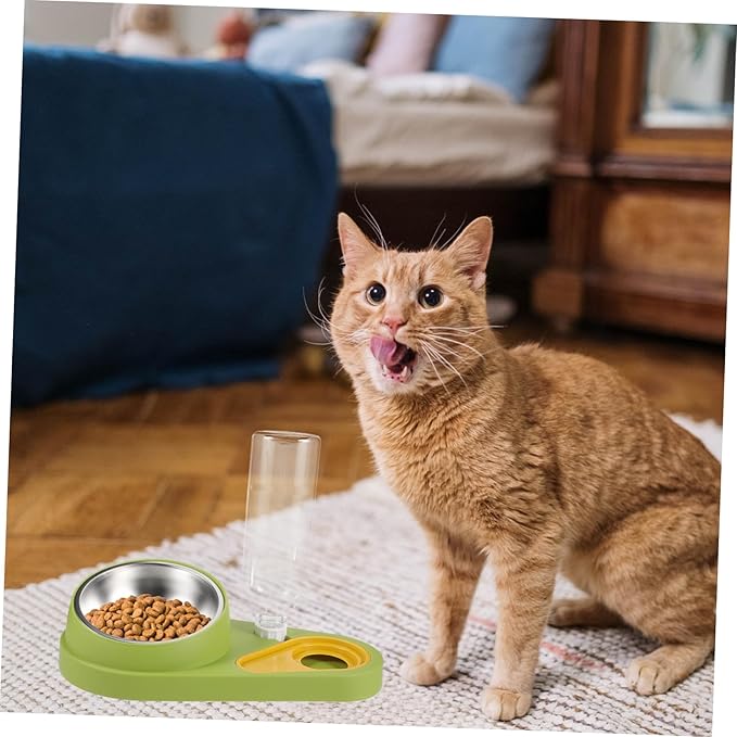 YARNOW Dog Cat Bowl Feeder Automatic Pet Feeder Gravity Refill Compact Design