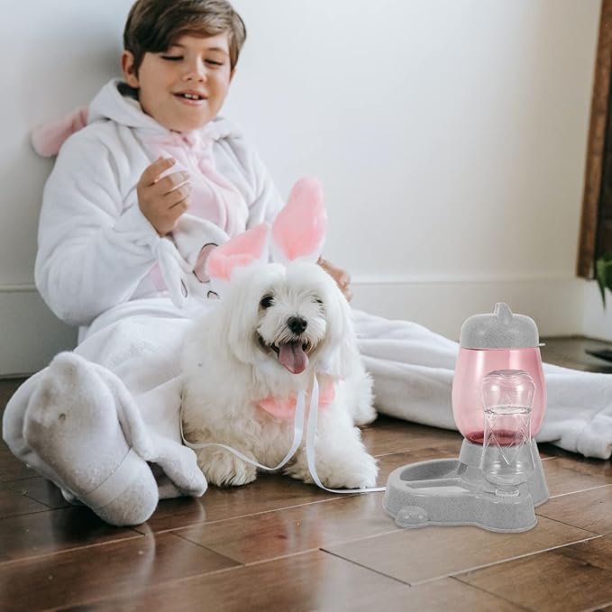 1pc Automatic Cat Water Dispenser and Food Bowl Creative Pet Feeder for Dogs and Cats Non- Design Easy to Smooth Edges Prevents Spills for Home Use