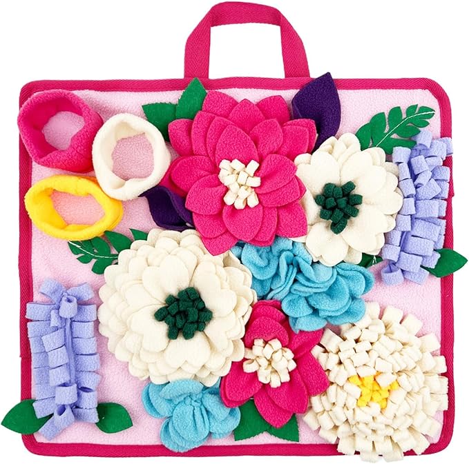 Snuffle Mat for Dogs - Folding Foraging Dispenser Base, Puppy Snuffle Mat, Soft Fabric Material, Interactive Nose Work Toy, for Training Feeding Licking Sniffing Digging Exercise Indoor Enrichment