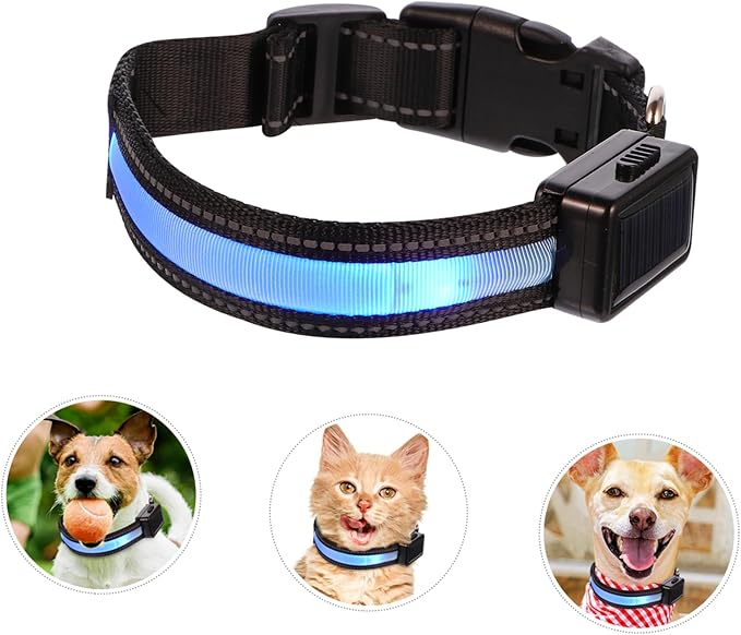 Happyyami Pet Accessory USB Rechargeable Dog Collar Led Lights Night Safety Stylish Dog Collar for Parties