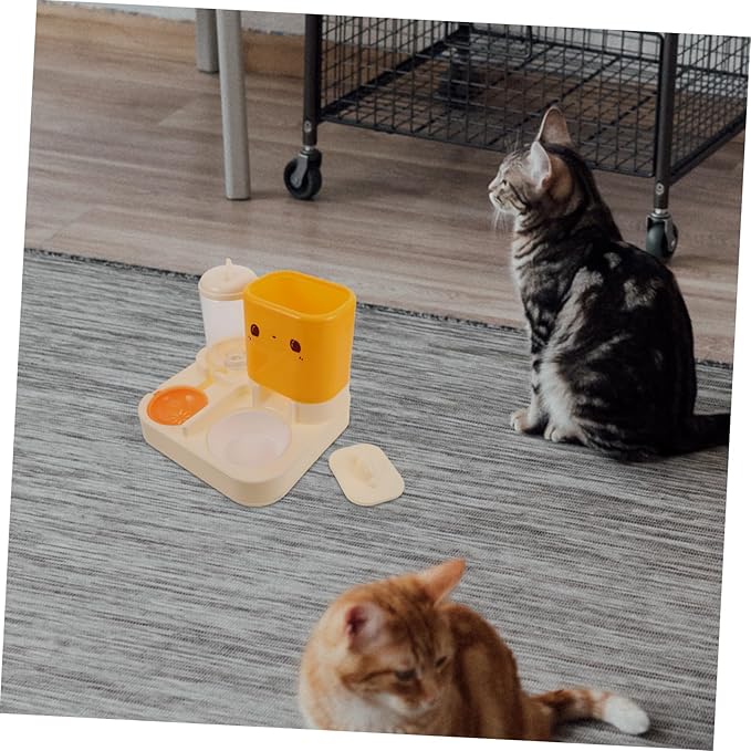 KESYOO Automatic Cat Feeder Water Dispenser Double Bowls Pet Food and Water Feeder Dog Bowl