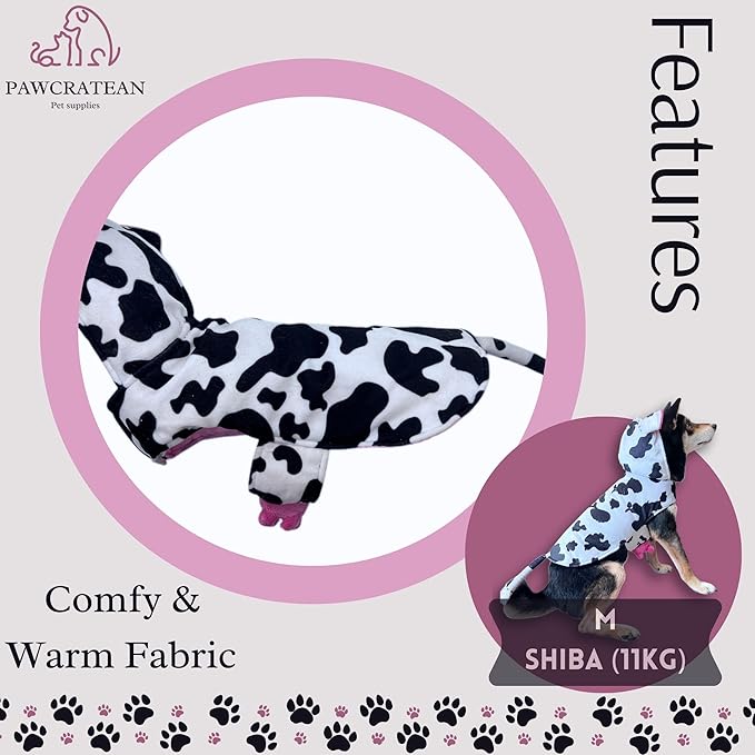 Pet Custom Dog Custom Cat Custom Hoodie, Sporty Look, Funny Gift, Halloween Holiday (Cow, Medium)