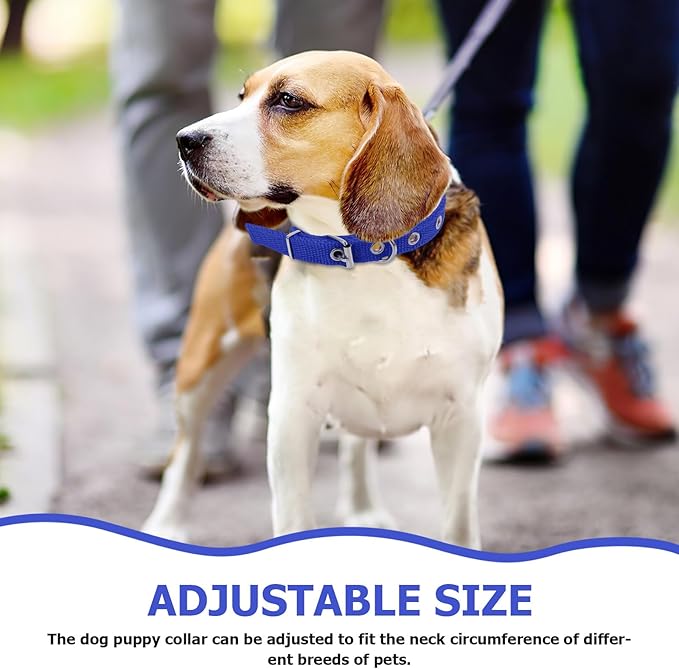 Tofficu Adjustable Wear-Resistant Polyester Pet Collar with Alloy Buckle, Soft Blue Foam Neck Decor for Cats and Dogs, Small Size Collar for Puppies and Pets