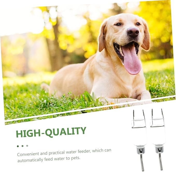 Kisangel 2pcs Pet Water Dispenser Hanging Automatic Drinking Bottle for Cats Puppies and Dogs Convenient Feeder Easy to Attach Cages