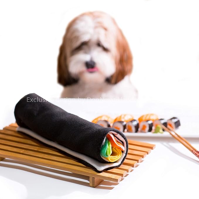 Sushi snuffle dog toy, interactive, mental exercise, dog gift, Handmade in USA
