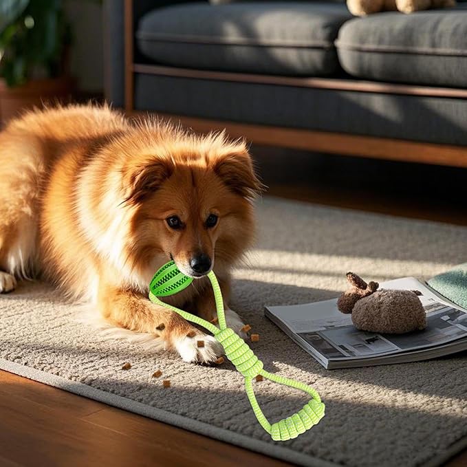 Dog Rope Ball Toy - Large Breed Dog Toy | Pet Interactive Rope Ball | Ropes Balls Dogs Large Breed | Interactive Food Dispenser String | Cotton Knot, Pet Chew Supplies for Easy Throwing