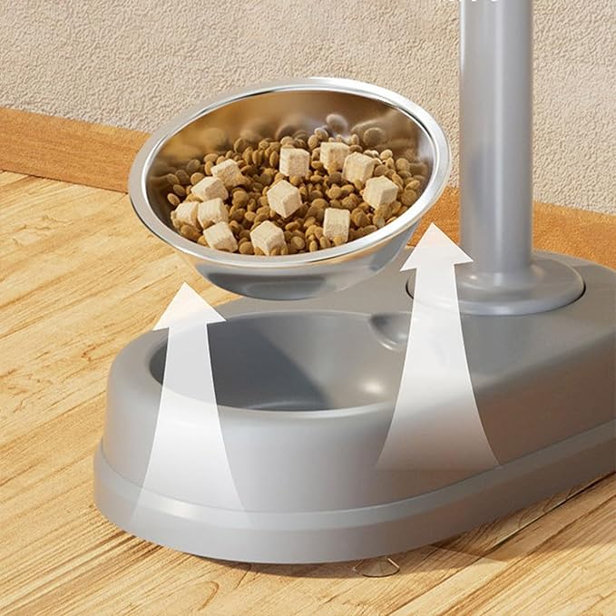 Food Water Automatic Feeders, Automatic Dog Bowl Dispenser, No Drip Easy Clean Pet Feeder, Durable Small Animal Feeding Tool, Dogs Cats Puppies Rabbits for Dogs Cats Puppies Rabbits (Grey)