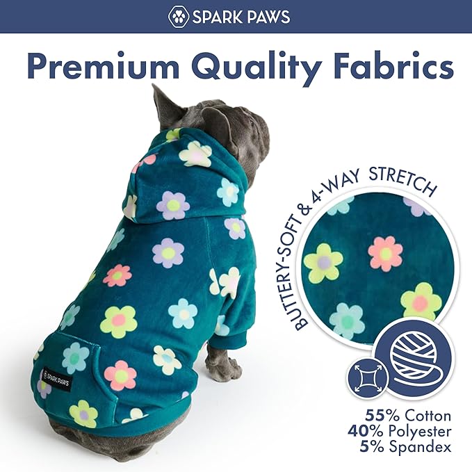 Spark Paws Dog Hoodie – Premium Dog Sweater for Small, Medium, and Large Dogs | Warm Outfits for French Bulldogs, Pitbull, Puppy, Winter Jacket Alternative - Daisy - 4XL