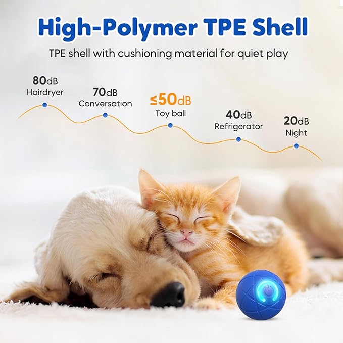 Upgraded Interactive Dog Ball, 2025 New Activated Automatic Rolling Balls for Dogs, Self Moving Vibrating Smart Jumping Bouncing and Rotating Pets Toy to Keep Them Busy (HOT - Orange)
