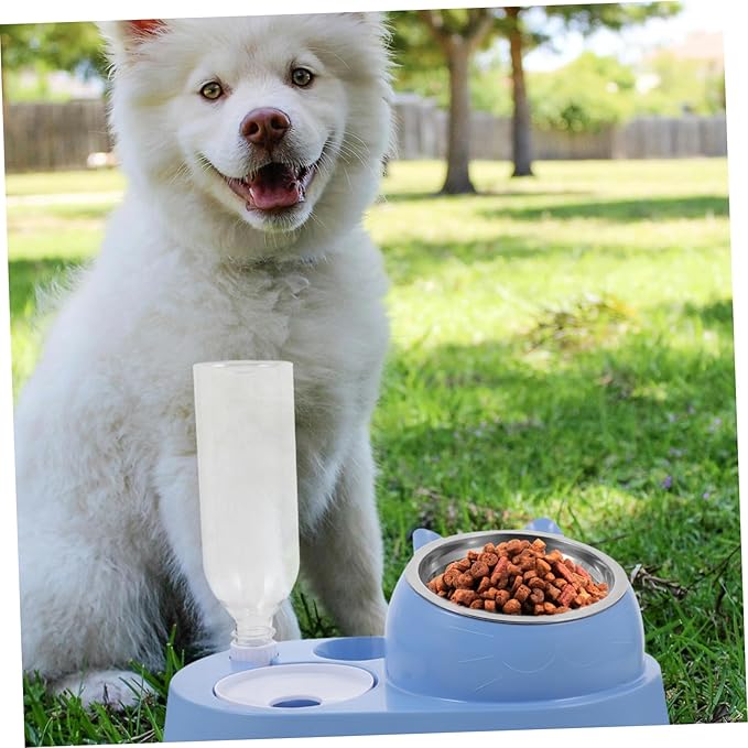 Pet Automatic Water Dispenser with Dual Bowls Stylish Durable Cat and Dog Feeder Bite-Resistant and Design Easy to Clean for Home Use