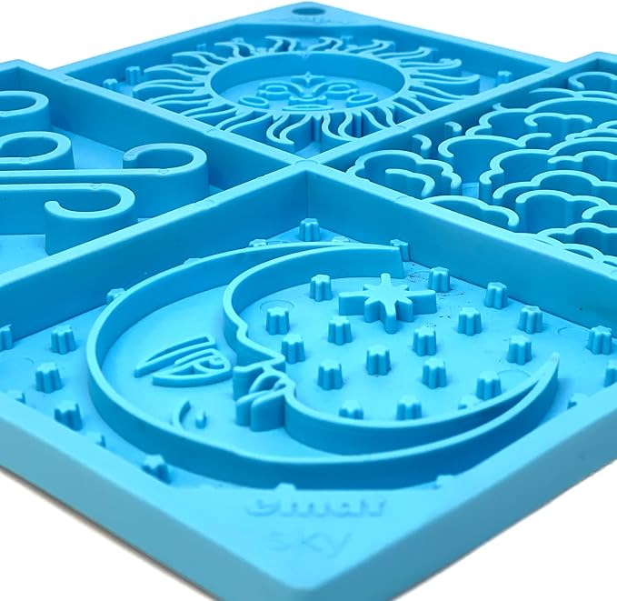 SodaPup Sky eMat – Durable Lick Mat Enrichment Feeder Made in USA from Non-Toxic, Pet-Safe, Food Safe Rubber for Mental Stimulation, Digestive Health, Avoid Overfeeding, Calming, More