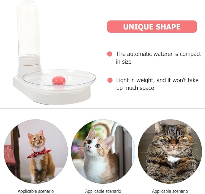 Automatic Water Feeder White Pet Water Dispenser Capacity Lightweight Drinking Tool for Home Use Easy to Carry Practical Design