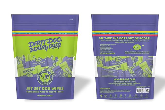 Individual Dog Wipes - QTY 2 Thick, Gentle, Biodegradable, Chemical Free, Alcohol Free, Soothing with Calendula and Aloe - (60 Count), Unscented 5 Stars - Soft yet Quality Organic Ingredients TWO PK