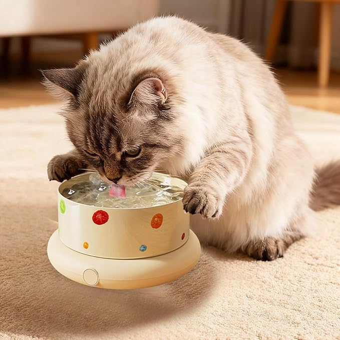 Temperature Control Heated Dog Bowl, Large Automatic Thermal Pet Food & Water Dish Heater for Winter, Safe for Cat Dorm Apartment Living Room Balcony Porch (S)