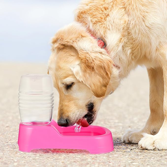 iplusmile Pet Water Feeder Gravity Bowl Automatic Dog Puppy Water Dispenser Non-Spill Smooth Surface 7.48X5.90X4.33 Inch Home Pet Shop