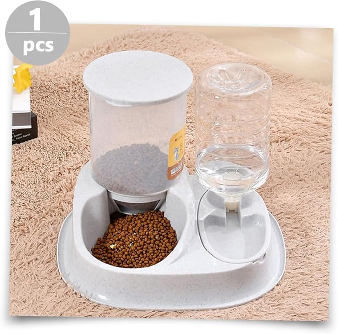 YARNOW Large Capacity Automatic PET Feeder and Water Dispenser for Dogs and Cats 2-in-1 Gravity Bowl Adjustable Flow and Material