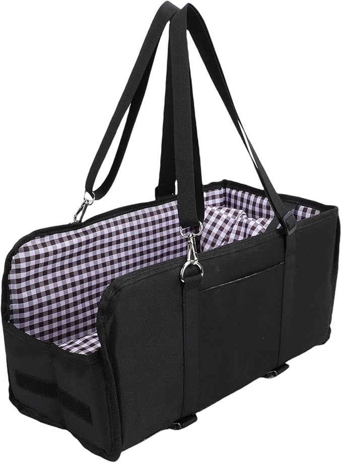Console Dog Car Seat Non Slip Portable Center Console Dog Safety Car Seat Booster for Travel (Black)