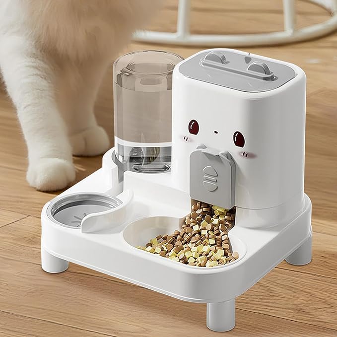 2 in 1 Dog Food Dispenser - Multifunctional Feeding Container with Water Bottle, Portable Food Storage | Detachable Waterer, Indoor and Outdoor Travel Accessory, Convenient Care Solution for D