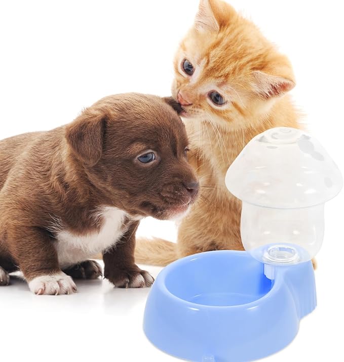 POPETPOP Automatic Pets Feeder and Water Dispenser, Dog Cat Feeding Bowl Gravity Dog Feeder for Small to Large Pets Dogs Cats