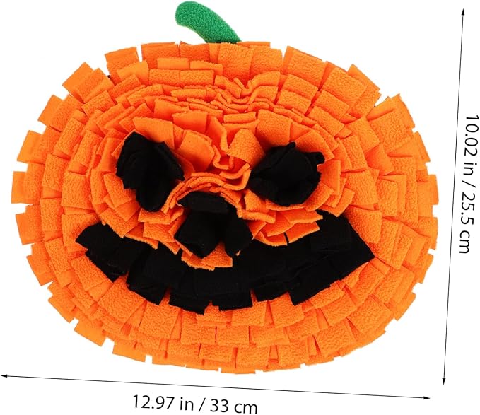 Garneck Dog Snuffle Mat Pumpkin Shape Sniffing Feeding Mat for Large Breeds Space Saving Design Fun Interactive