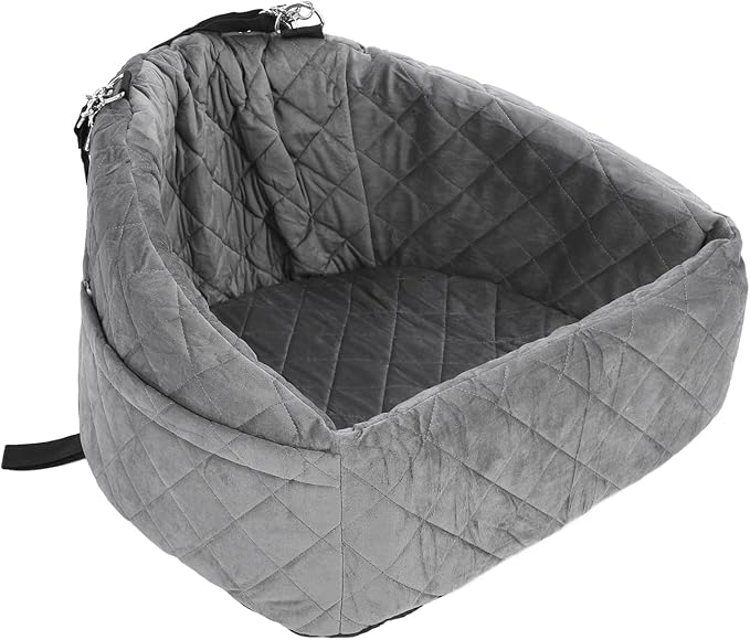 Zerone Dog Car Seat Safety Belt Storage Bag Comfortable MaterialDog Car Seat with Washable Detachable and Washable for Small Medium Dogs, Pets (Gray)