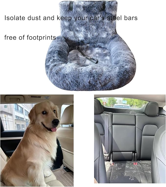 Car Dog Bed with Safety Straps, for Large&Small Dogs, Pets Bed for Travel with Thick Cushion Removable and Easy to Clean (K, l)