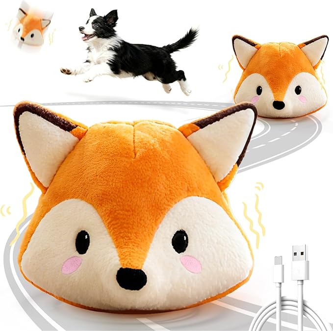Automatic Puppy Toy for Anxiety & Boredom Relief - Self-Moving, Bouncing & Vibrating with Sound for Mental Stimulation | Rechargeable, Chew-Resistant for All Breed Sizes