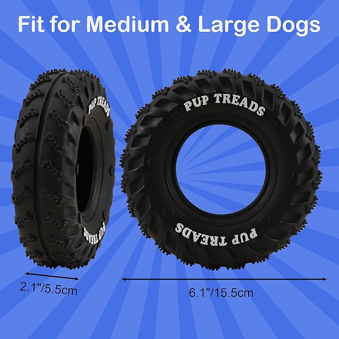 Dog Chew Toy for Aggressive Chewers Heavy Duty Rubber Tire for Medium Large Dogs