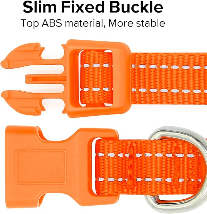Light up Dog Collar for Small Dog,Vizpet XS Adjustable Size Nylon Collar USB Rechargeable Bright Safety Pet Collar for Cats Dogs (Orange)