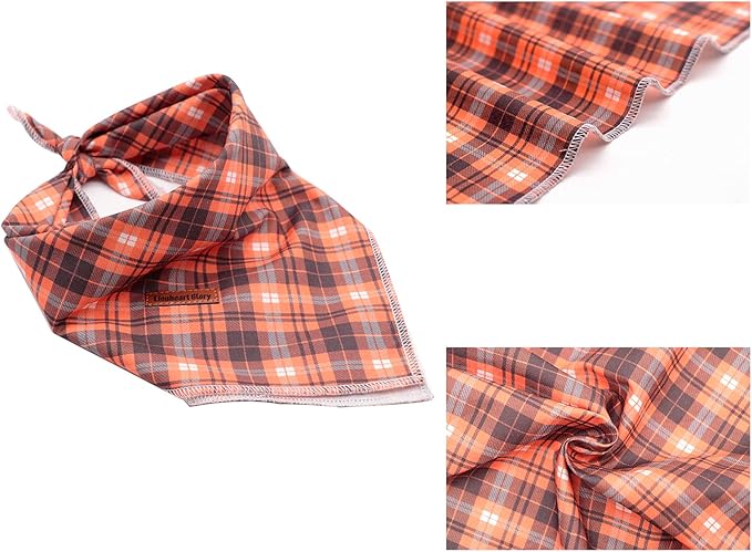 Lionheart glory Fall Dog Bandana 1 Pack Washable Soft Cotton Halloween Bibs Scarf, Adjustable Kerchief Square Dog Bandanas for Large Dogs