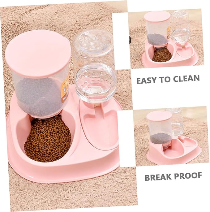 Happyyami Automatic Feeding and Drinking Bowl Large for Cats and Dogs Gravity Feeder Easy to Use and Maintain