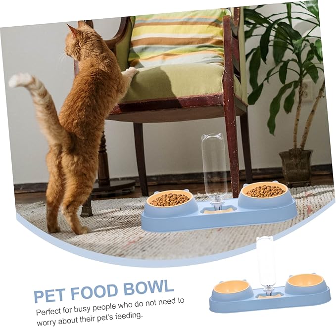 ibasenice Pet Feeder Automatic Cat Dog Feeder Elevated Food Bowls Pet Feeding Device Cat Food Bowl Water Dispenser