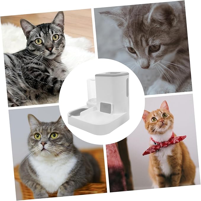 Automatic Pet Feeder Dog Cat Water Dispenser Plastic Easy Assembly Large Capacity Bowl