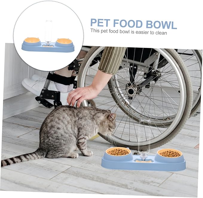 ibasenice Pet Feeder Automatic Cat Dog Feeder Elevated Food Bowls Pet Feeding Device Cat Food Bowl Water Dispenser