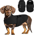 Queenmore Large Dog Sweaters, Soft Fleece Vest Pullover Pet Jacket with Leash Hole, Warm Winter Dog Clothes Cold Weather Doggy Dachshund Sweater for Large Dogs Cats Boy or Girl (Black, L)