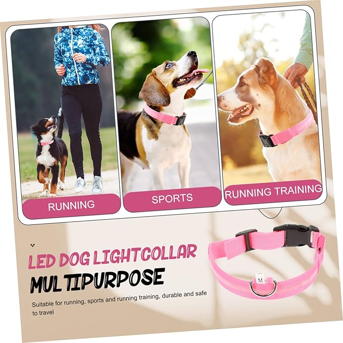 KESYOO 1set Pet Dog Collar Led Flashing Necklace for Rechargeable Glow The Dark Pet Accessory Material for Night Visibility