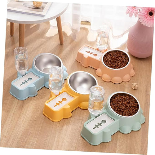 1set Adorable Pet Feeder Automatic Water and Food Bowl for Cats and Dogs Convenient Non- Design Stylish Basin for Home Use