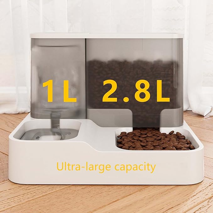 XISAOK Practical Dog Water Food Bowl Water Dispenser for Pet Lovely 2 in 1 Dog Feeder Food Container Bowl