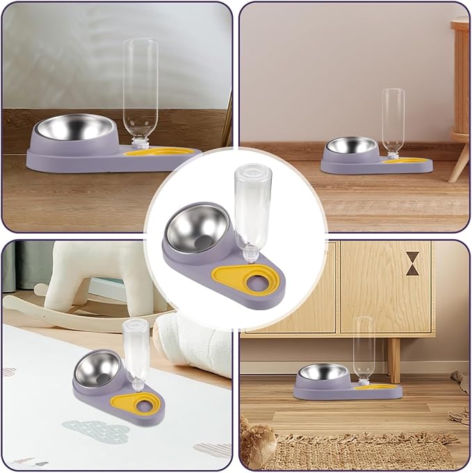 Yardwe Automatic Pet Food Water Feeder Dog Cat Bowl Pet Water Dispenser Easy to Use for Home