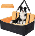 Dog Car Seat for Large Dogs Up to 55 lbs, Pet Booster Seat with Memory Foam, Non-Slip Washable Dog Car Bed with 2 Safety Leashes & Storage Pockets for SUV & Sedan