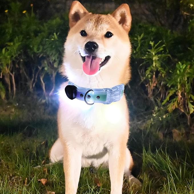Light Up LED Dog Collar - Rechargeable Pet Necklace Accessory, Adjustable Luminous Collar,PVC Rubber Coated LED Dog Collarr Specification | Lighted Outdoor Protectionfor Small,Medium and Large Breeds