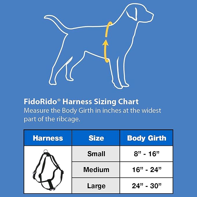 FidoRido Dog Car Seat Strap Expansion Kit - Secure & Comfortable Travel Supplies for Dogs in Vehicles, Keep Your Pet Safe, Sturdy, Dog Travel Accessories, Adjustable Sizes, Black - Small, 8" - 16"