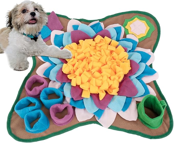 Yummy Sam Snuffle Mat for Small and Medium Dogs, 2 in 1 Portable Interactive Nose Smell Training Sniffing Pad with Puzzle Toys for Boredom Stimulating Slow Eating and Keep Busy (Grey)