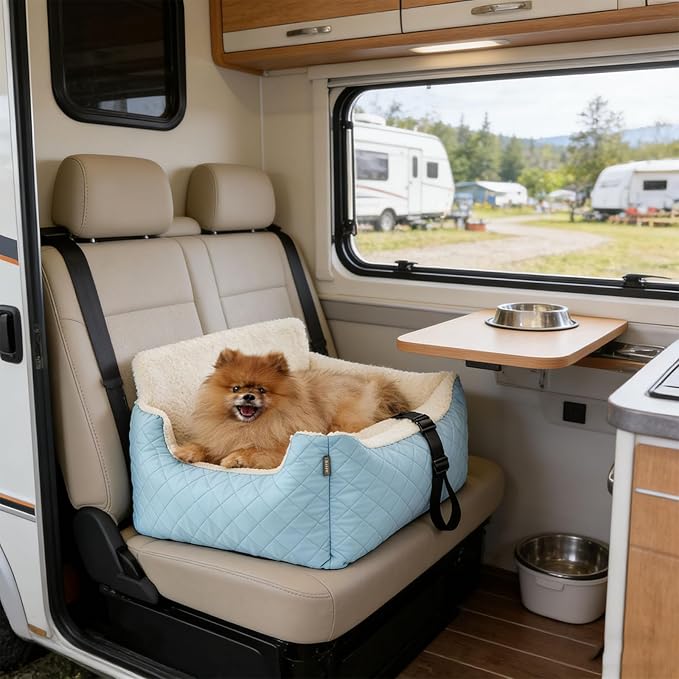 Travel Dog Boosters Offering Enhanced and Storage for Toy Snacks on Road Trips Double Side Dog Seat