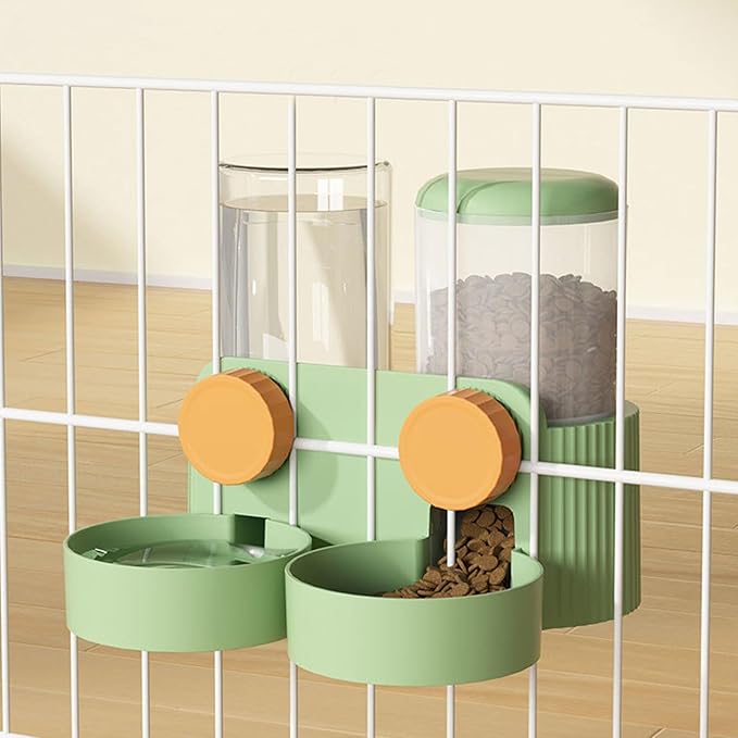 Automatic Pet Food Water Dispenser Set for Dogs Cats, Feeder and Waterer with Bowls, Hanging Food Water Dispenser Set, Efficient and Convenient, Suitable and