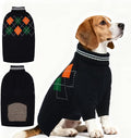 Dog Sweater for Medium Large Dogs, Cold Weather Cable Knit Pullover, Thick Warm Turtleneck Winter Clothes for French Bulldog, Labrador, Golden Retriever, German Shepherd, Great Dane- Black L