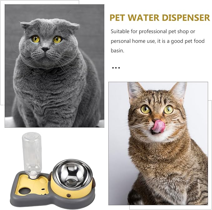 VANZACK Automatic Cat Dog Water Feeder Dual Bowls for Food and Water Tip Design and Pet Shops Capacity