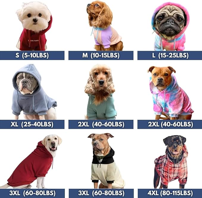 Spark Paws Dog Hoodie – Premium Dog Sweater for Small, Medium, and Large Dogs | Warm Outfits for French Bulldogs, Pitbull, Puppy, Winter Jacket Alternative - Purple Plaid - 2XL