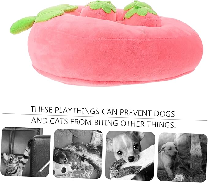 Dog Sniffle Mat for Foraging and Training Interactive Strawberry Design Puzzle Toy for Dogs and Cats Sniffing Skills Reduces Boredom and Stress